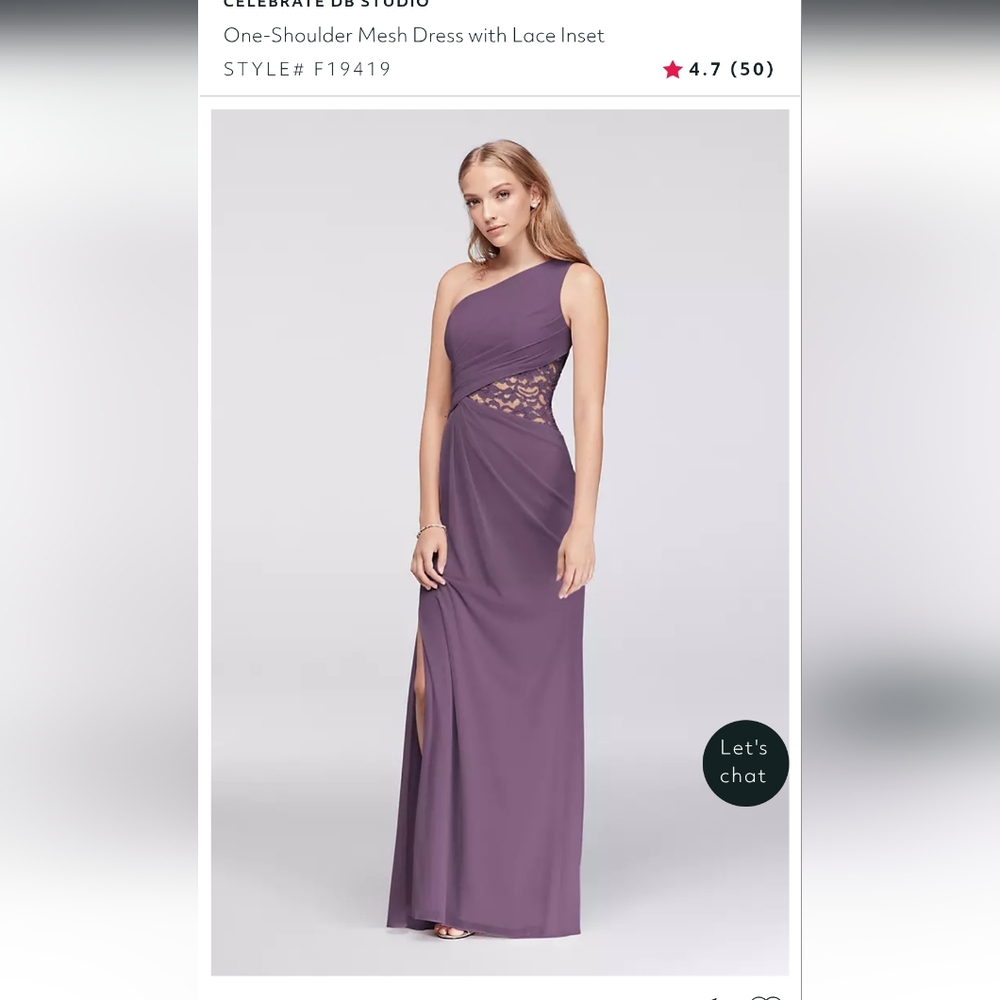 Lilac Purple One-Shoulder Lace Cut-out Dress